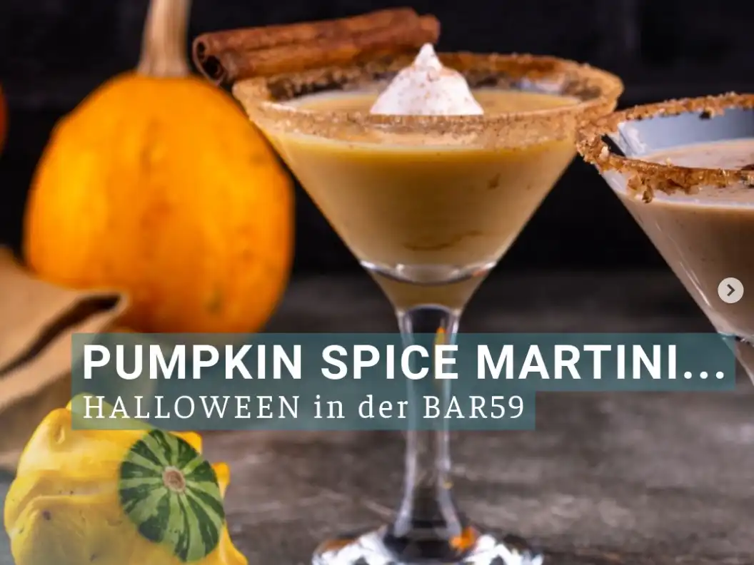 Pumpkin Spice Martini zu Halloween in der BAR59, Ostseehotel Villen im Park Usedom
